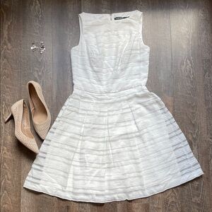Ralph Lauren White Sleeveless A-line Midi Dress